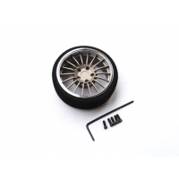 HIROSEIKO (Flat Ti + Silver) Alloy Steering MF Wheel (18-Spoke)